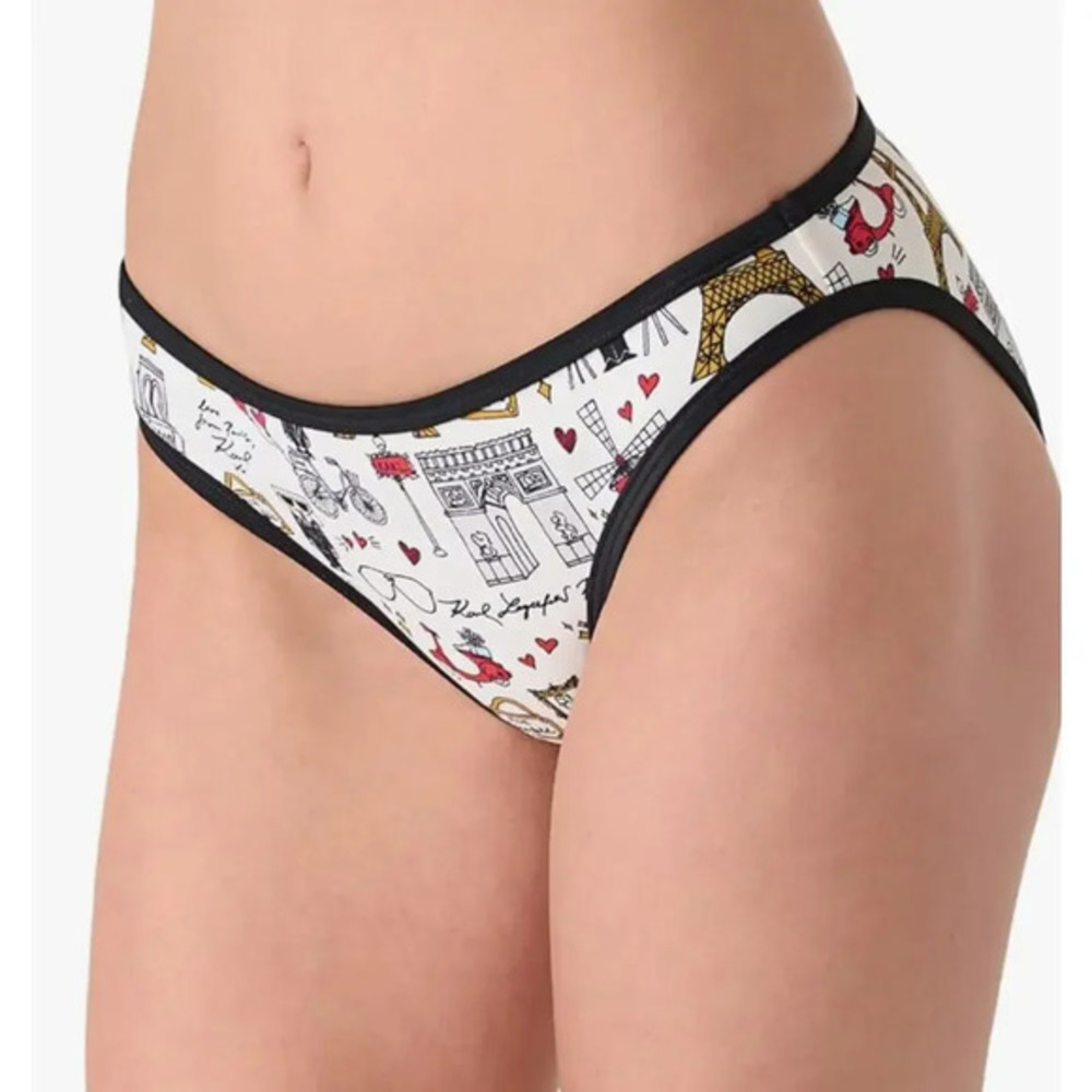 Karl Lagerfeld Paris Bikini Swim Bottom Love From Paris Print XS